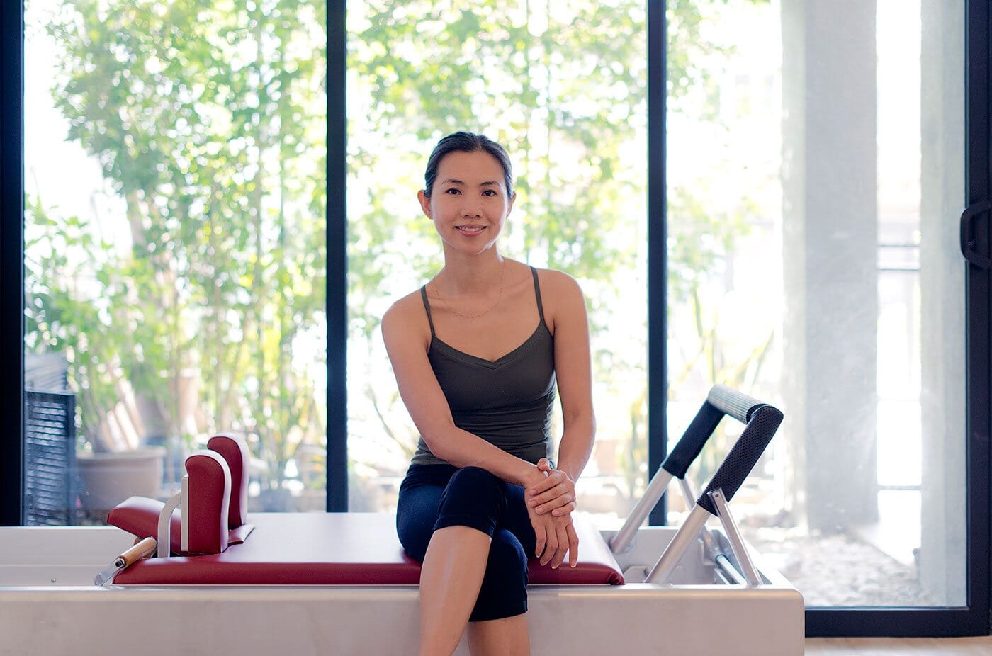 Pilates instructor in the studio